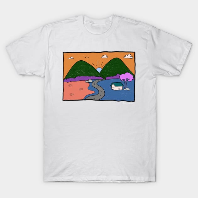 kids drawing mountains T-Shirt by Genetics art